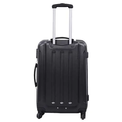 3 Pcs GLOBALWAY Luggage Trolley Case Set Black