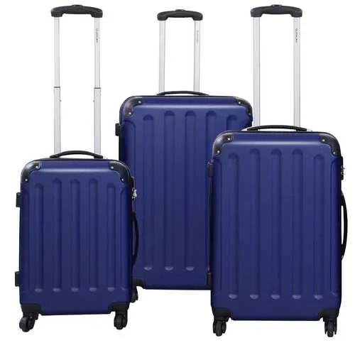 3 Pcs GLOBALWAY Luggage Trolley Case Set Dark Blue