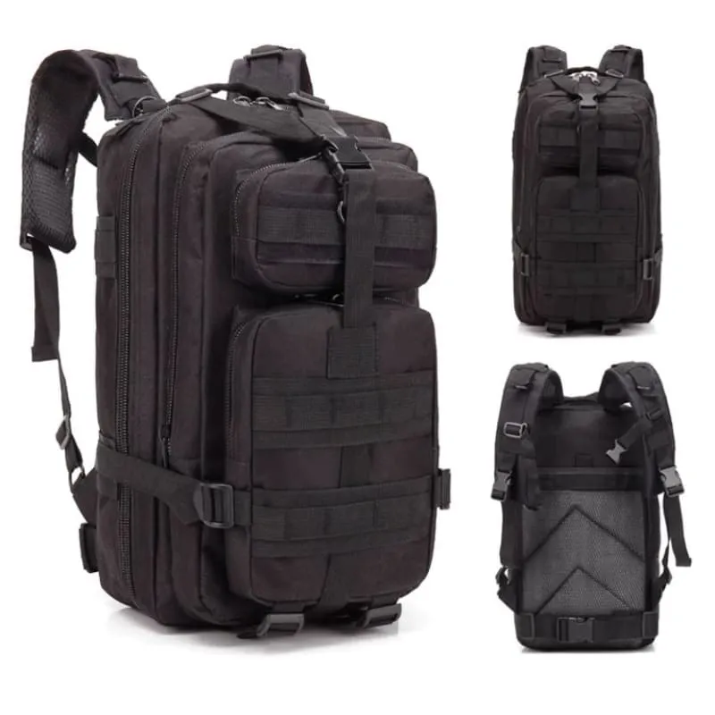 3P Military Camping Tactical Outdoor Backpack 30L - BLACK