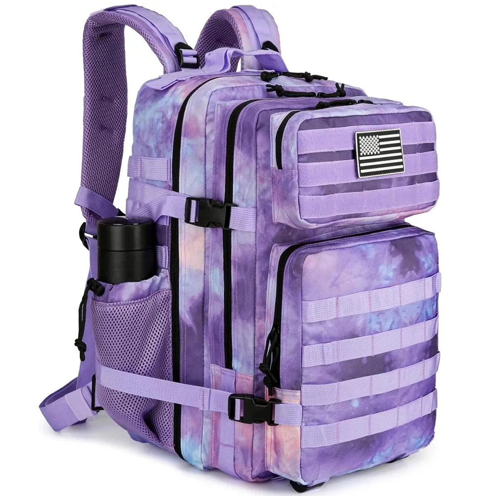 45L 3P Military Molle "Galactic Violet Camouflage" Tactical Backpack