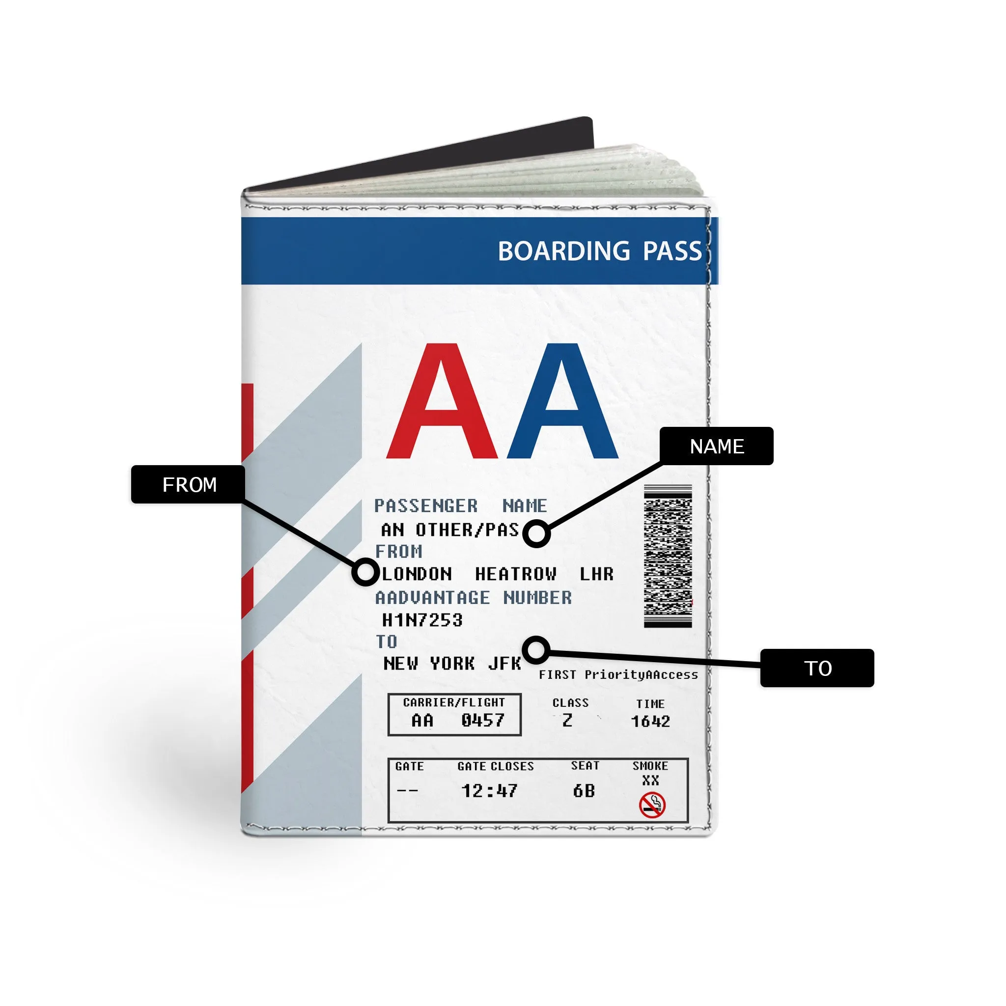 AA Boarding Pass Passport Cover