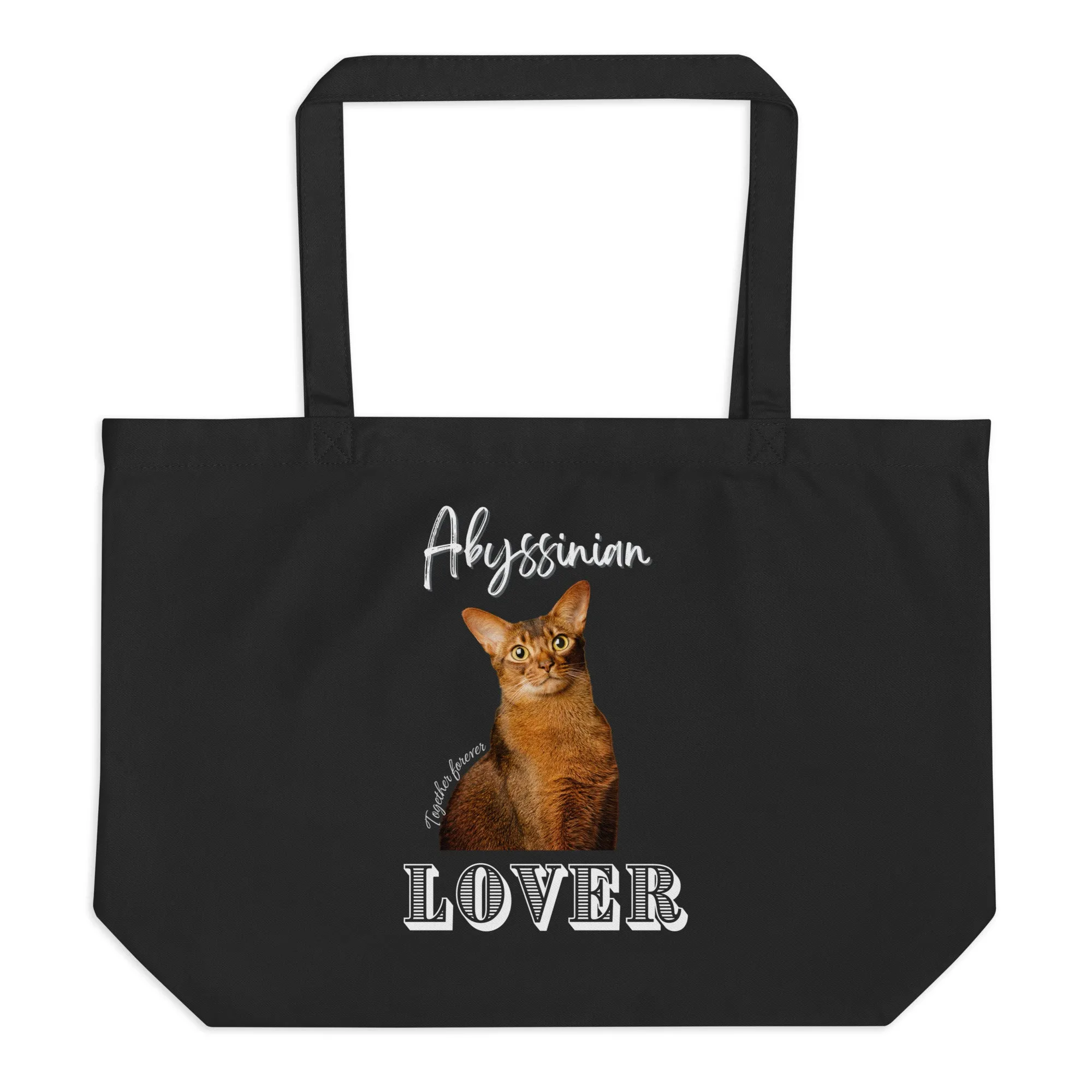 Abyssinian cats, large organic tote bag