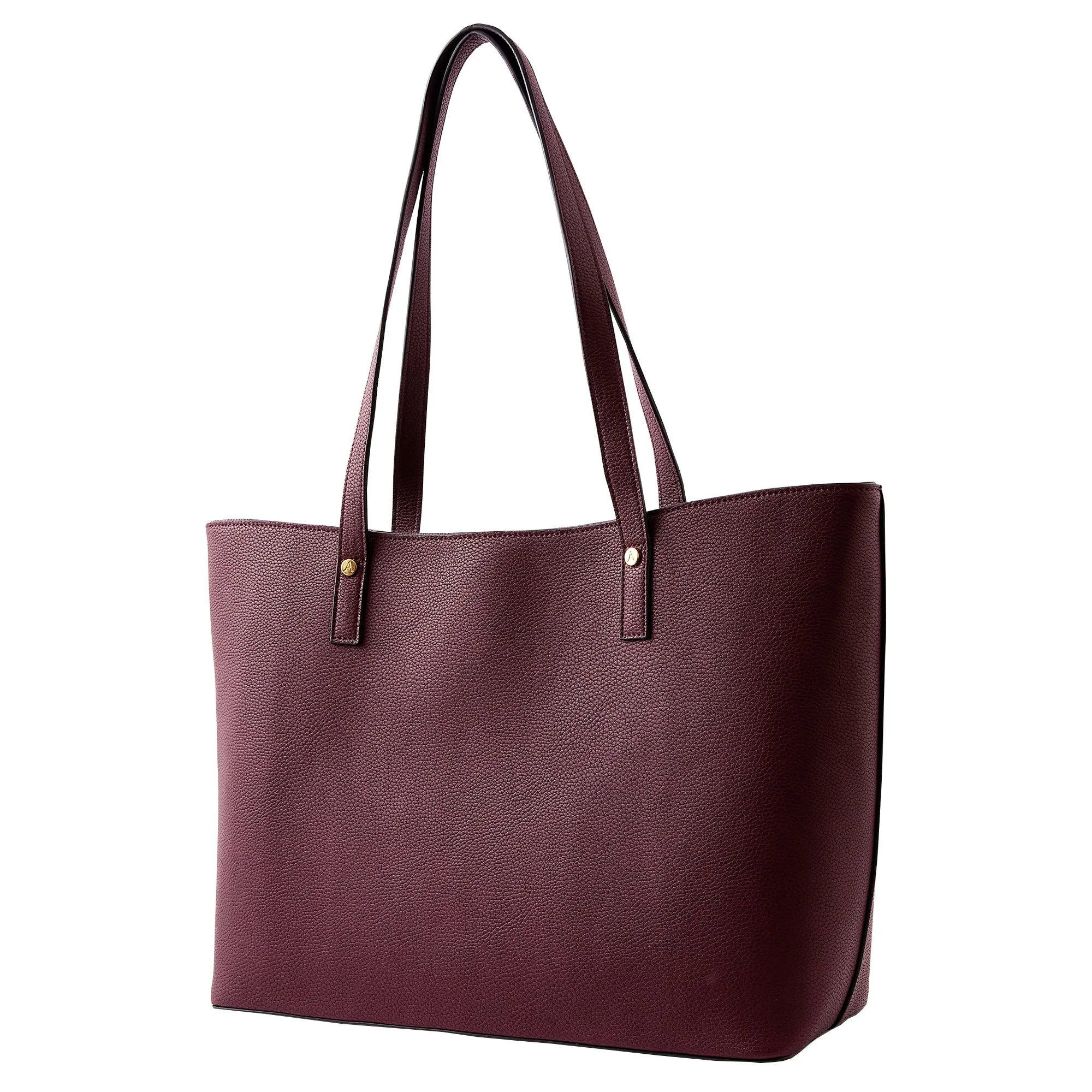 Accessorize London Women's Faux Leather Burgundy Eleanor Tote Bag