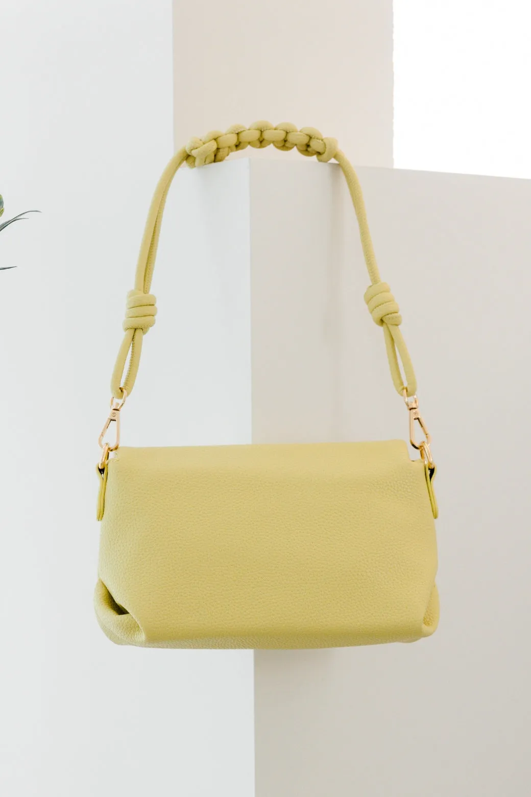 Adorne Ellie Knotted Fold Over Handbag Citrus