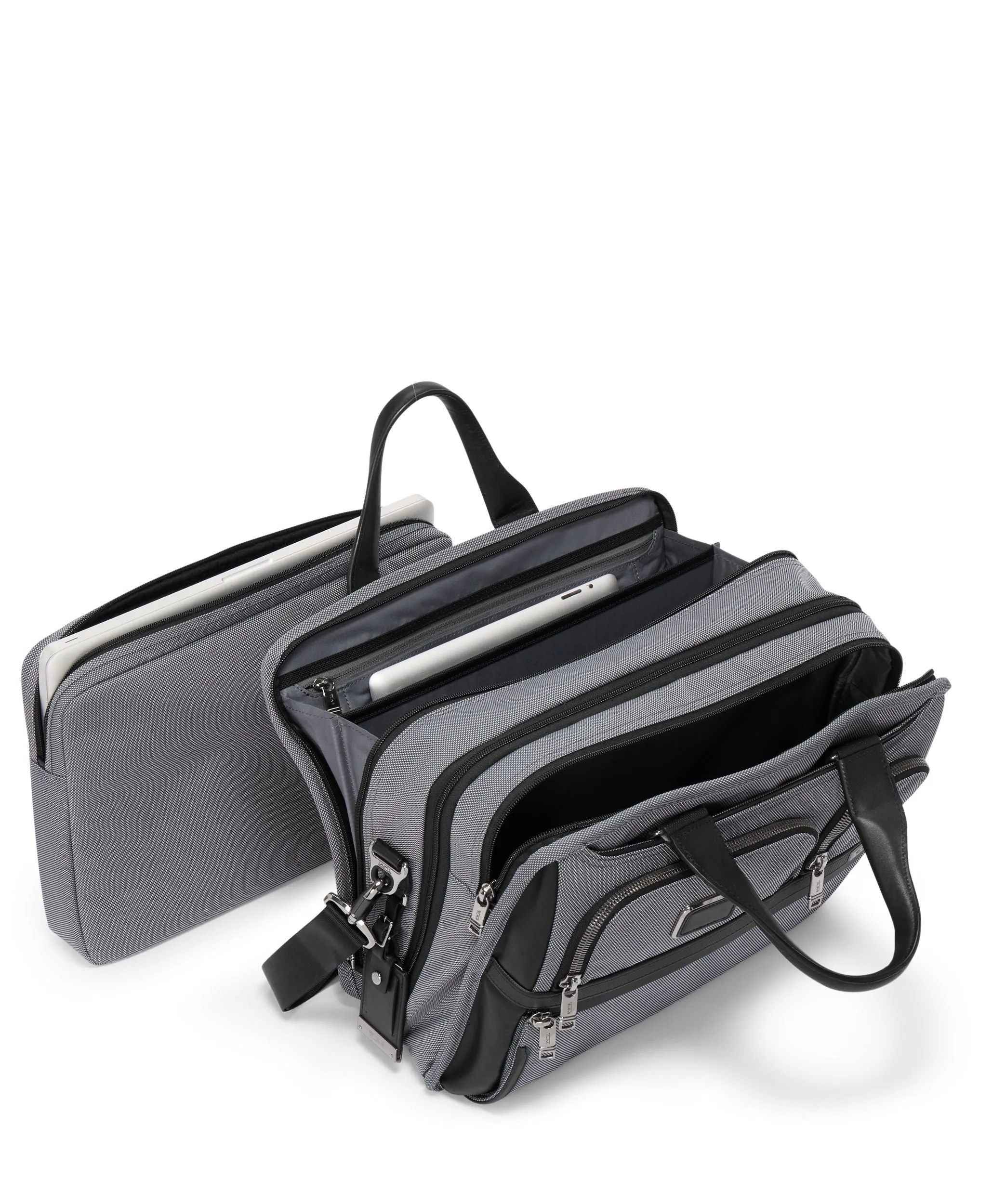 ALPHA X Expandable Organizer Laptop Brief - Meteor Grey