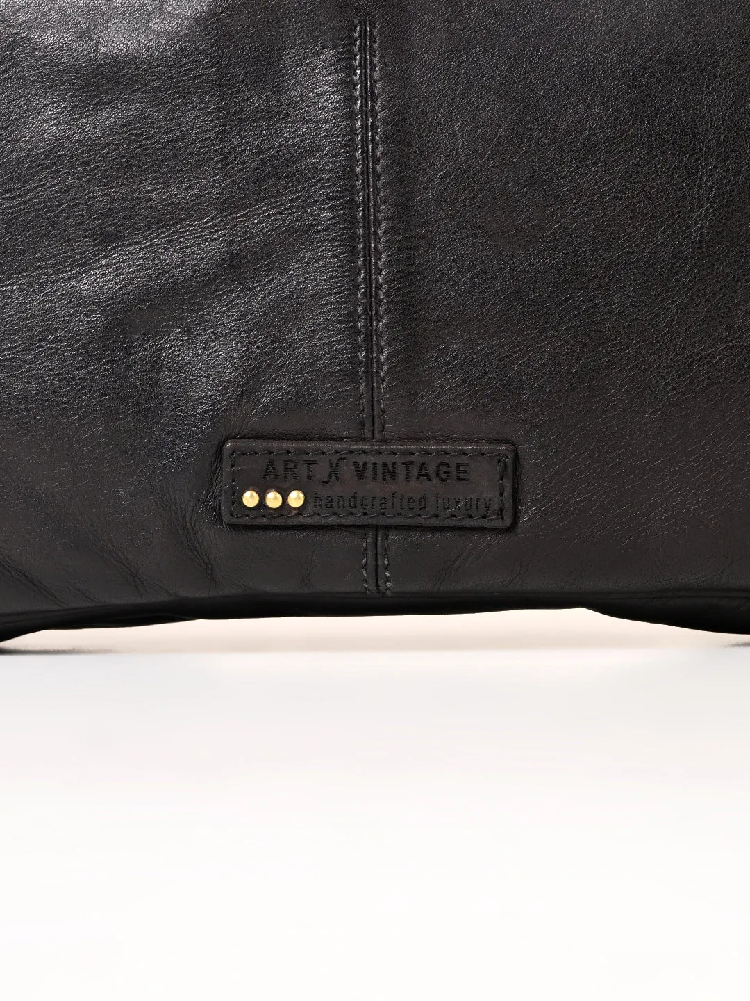 Art N Vintage Slider : Real Black Leather Laptop Bag