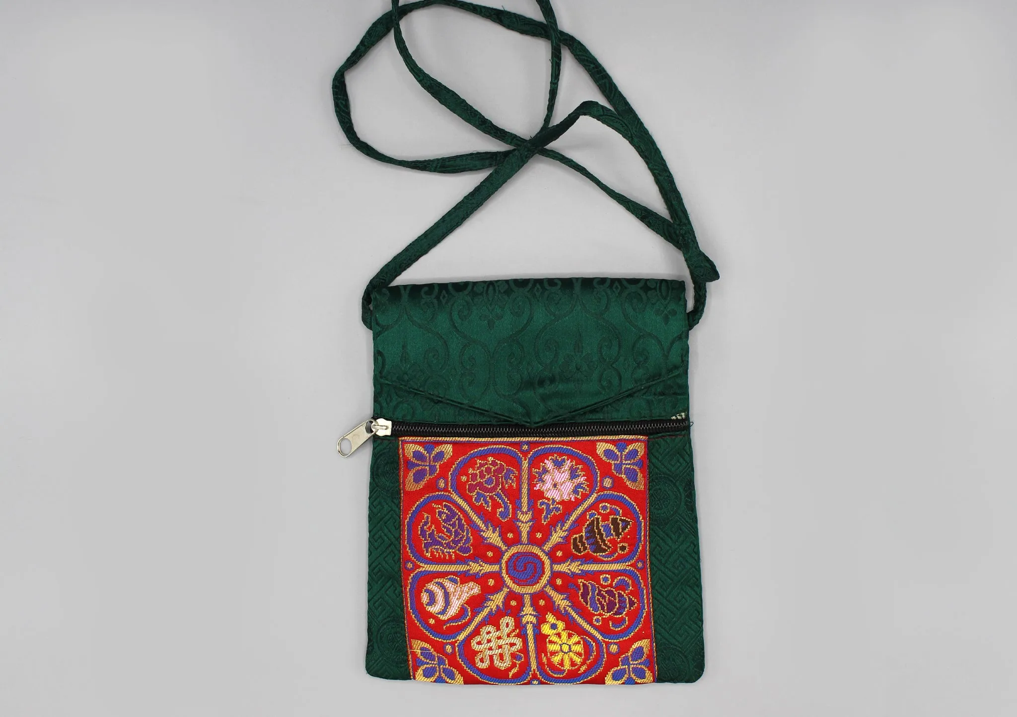 Auspicious Symbol Brocade Side Carry Mobile Phone Bag