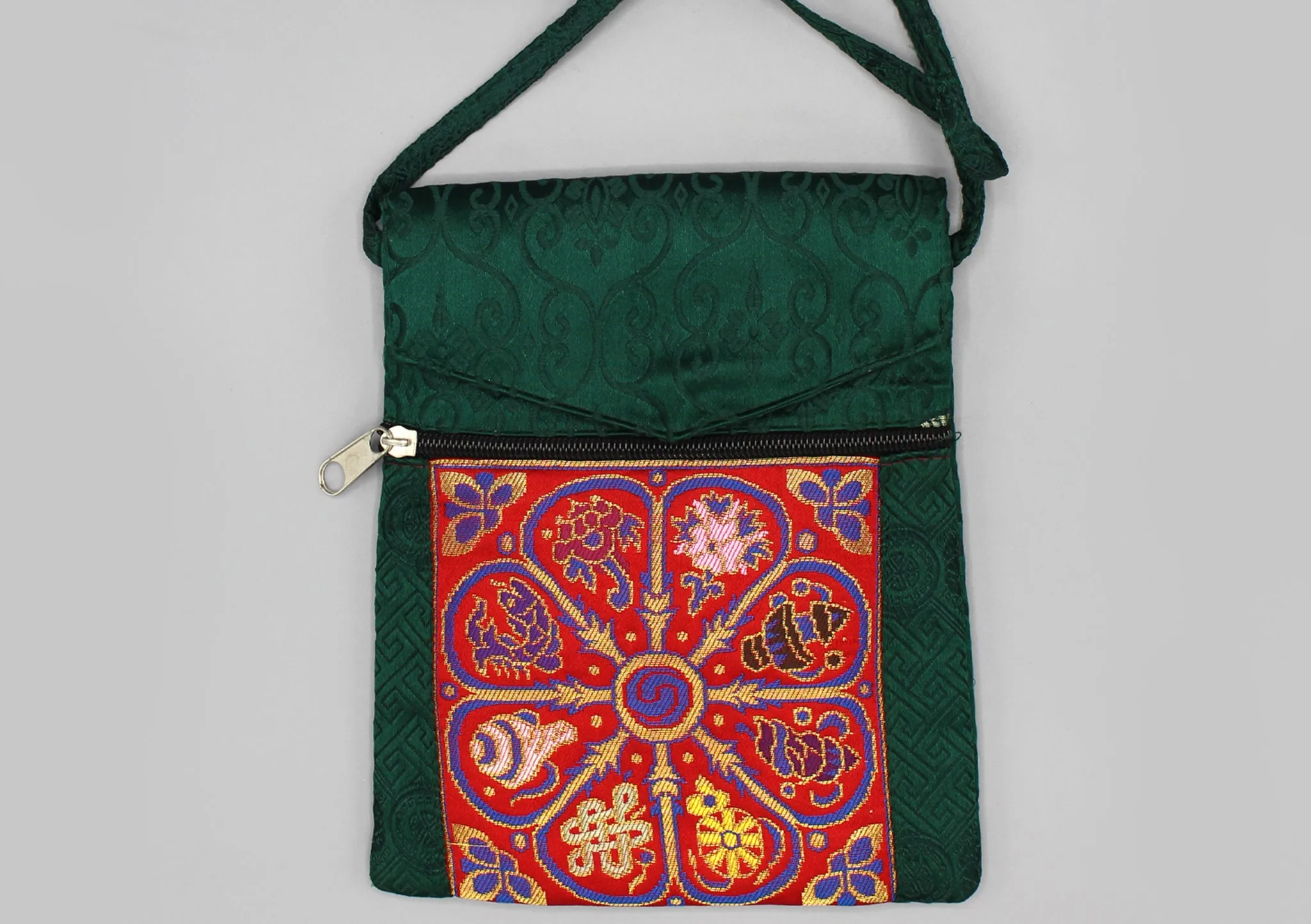 Auspicious Symbol Brocade Side Carry Mobile Phone Bag