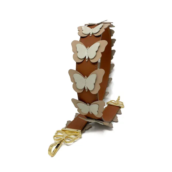 Bag Strap Butterfly Tricolor Cream, Cognac, Beige