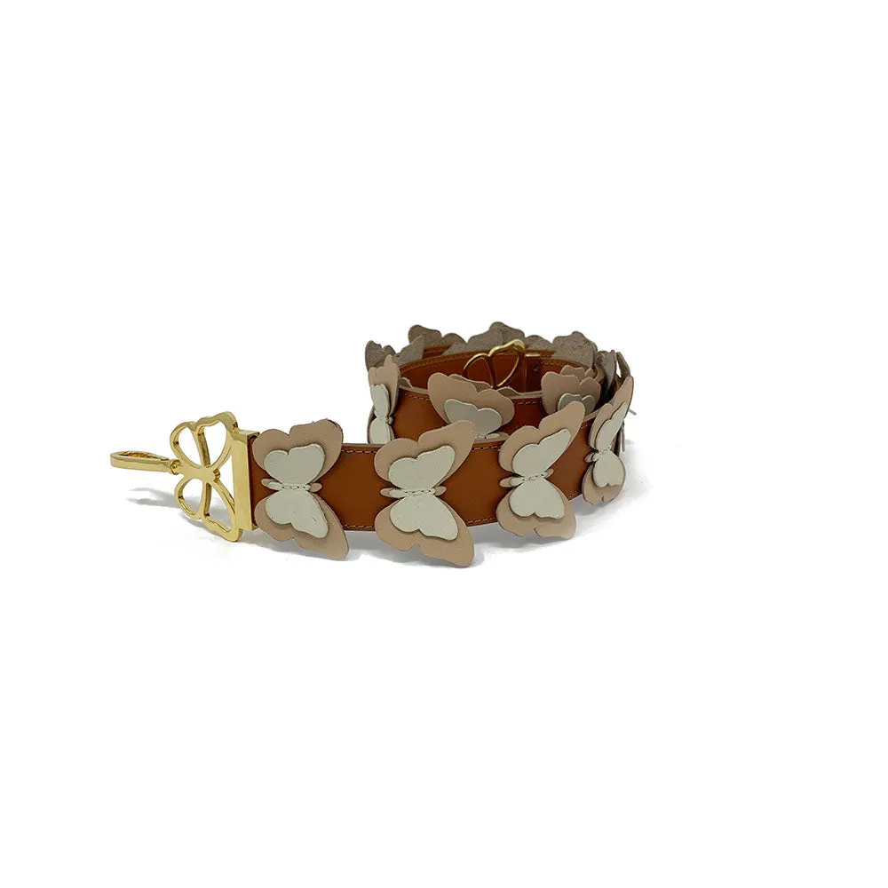 Bag Strap Butterfly Tricolor Cream, Cognac, Beige