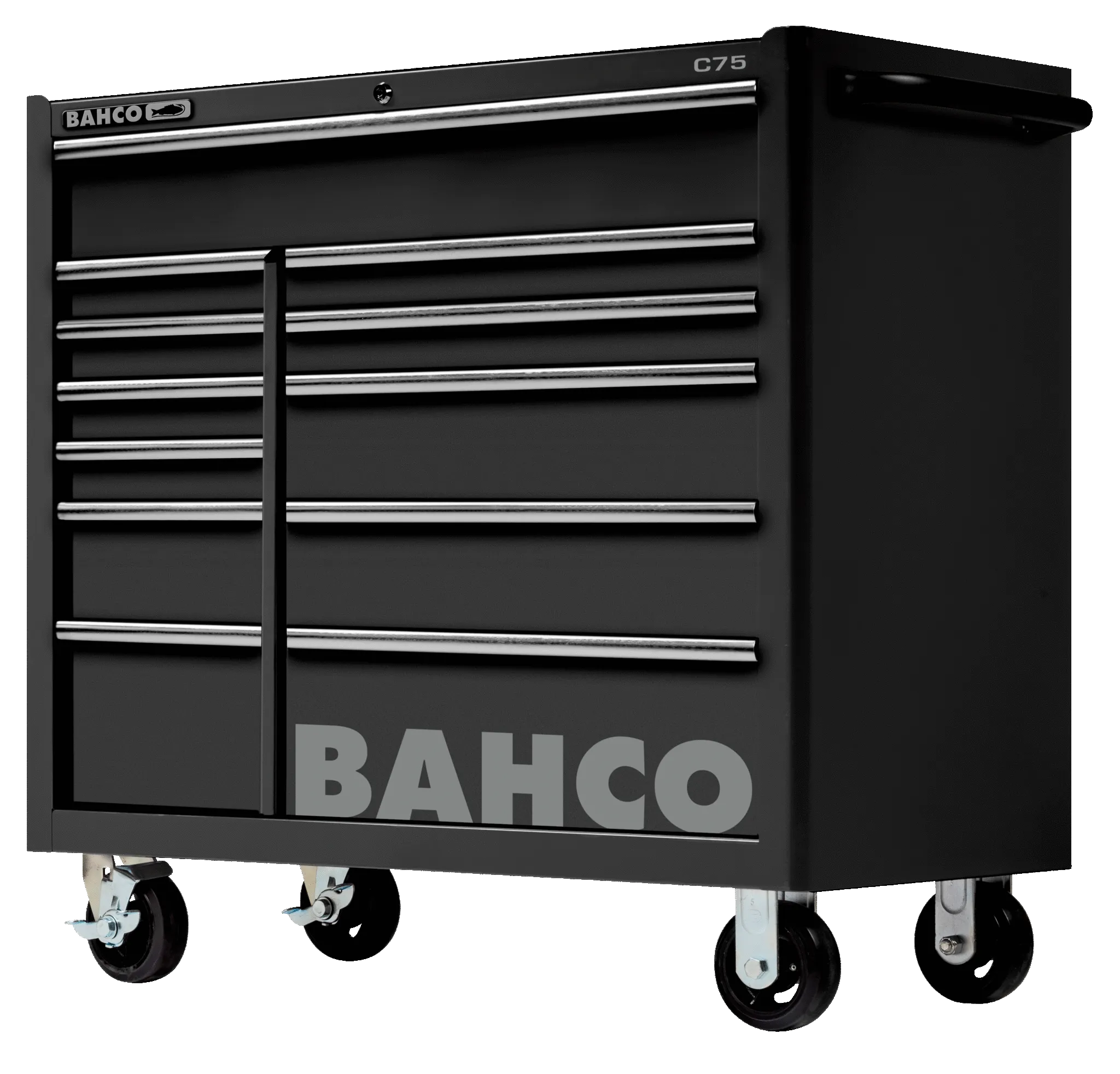 Bahco 1475KXL12BLACK C75 12 Drawer 40" Black Classic Mobile Roller Cabinet