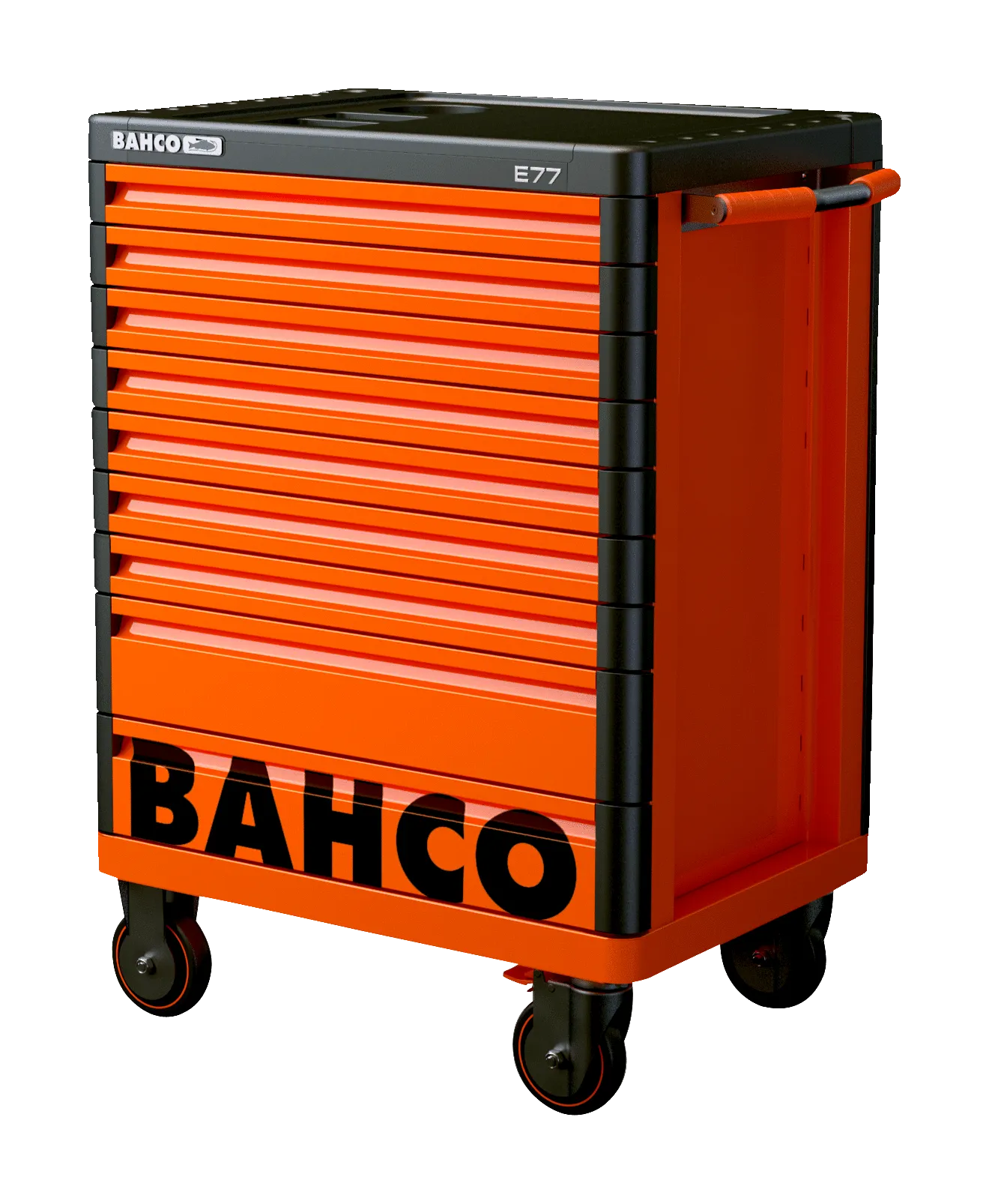 Bahco 1477K9 E77 Premium 9 Drawer Orange Mobile Roller Cabinet