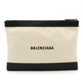 Balenciaga Canvas/Leather Clip M Clutch Bag 373834