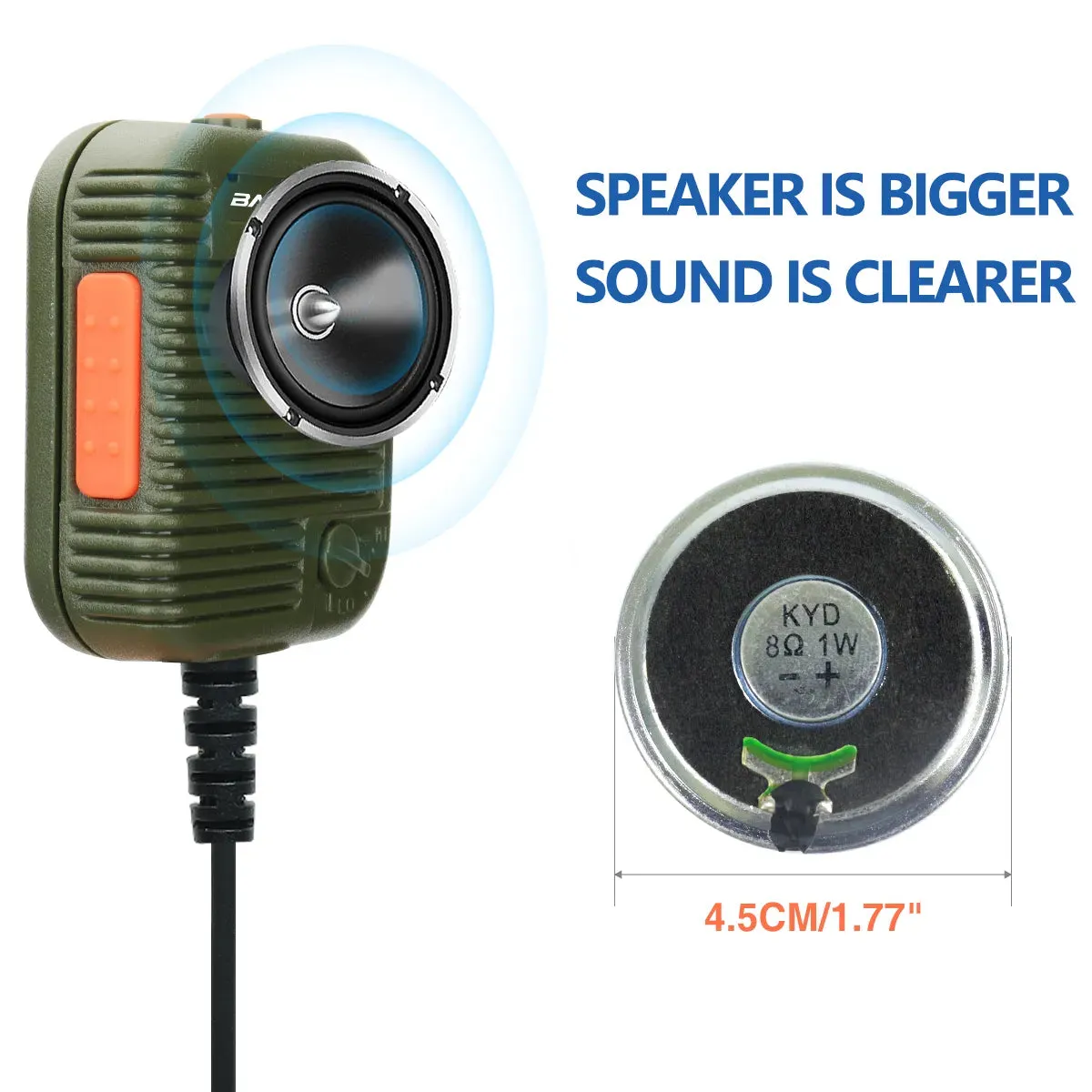 Baofeng AR-152 Tactical Microphone Speaker Mic Adjustable Volume For Baofeng AR-152 BF-888S UV-5R UV-S9 UV-13 Pro Walkie Talkie