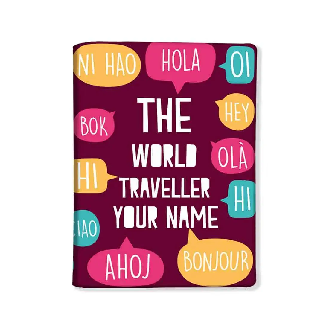 Beautiful Customized Passport Cover -  THE WORLD TRAVELLER