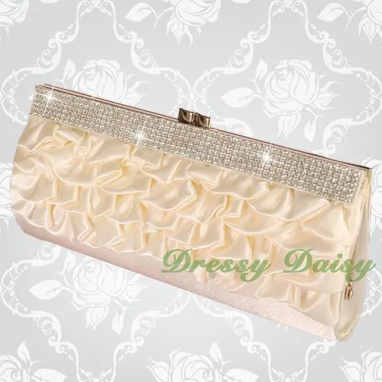 BG013 Diamante Satin Wedding Party Bridal Clutch Purse Bag Handbag Various Color