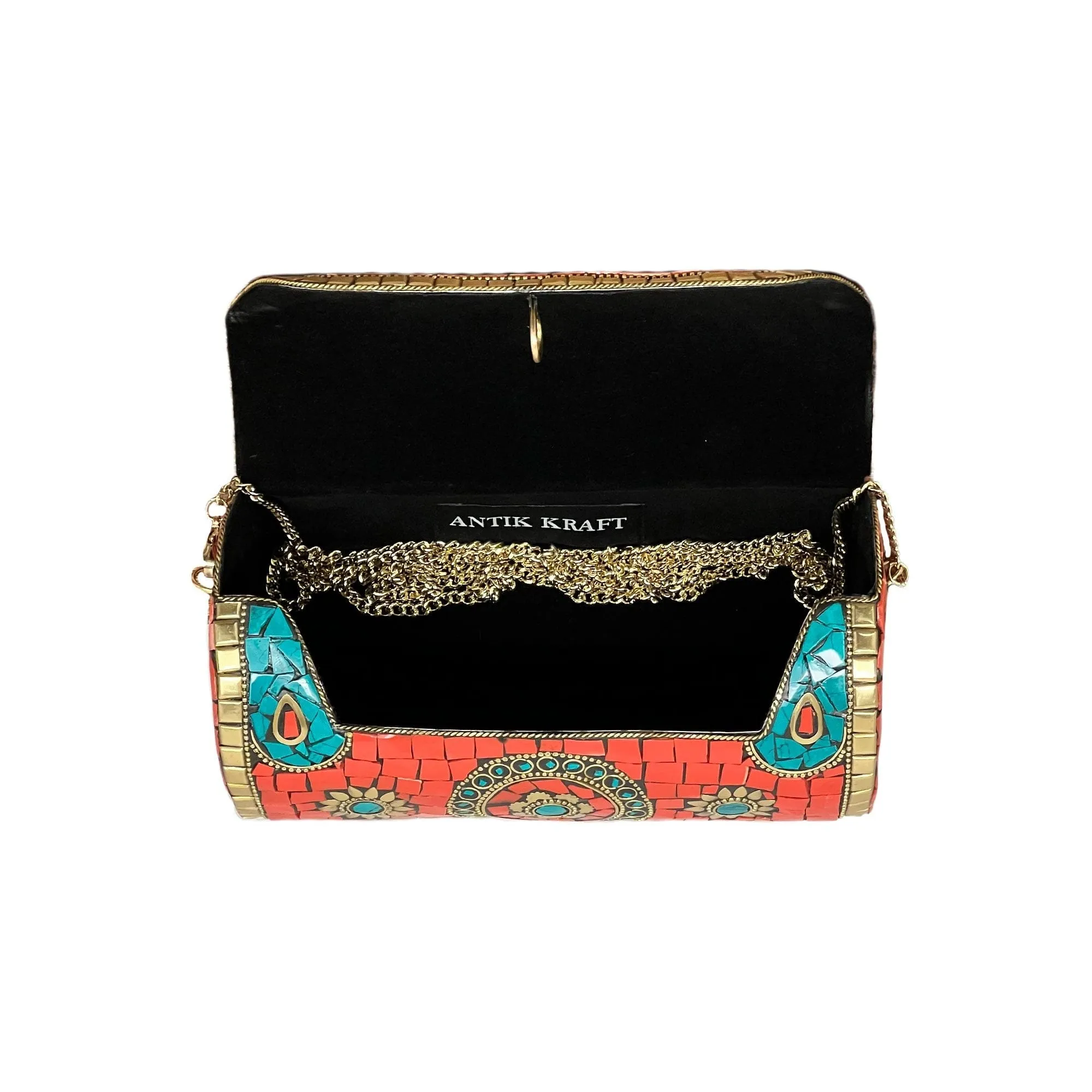 BGAIN89 Ami Mosaic Clutch With Chain Strap