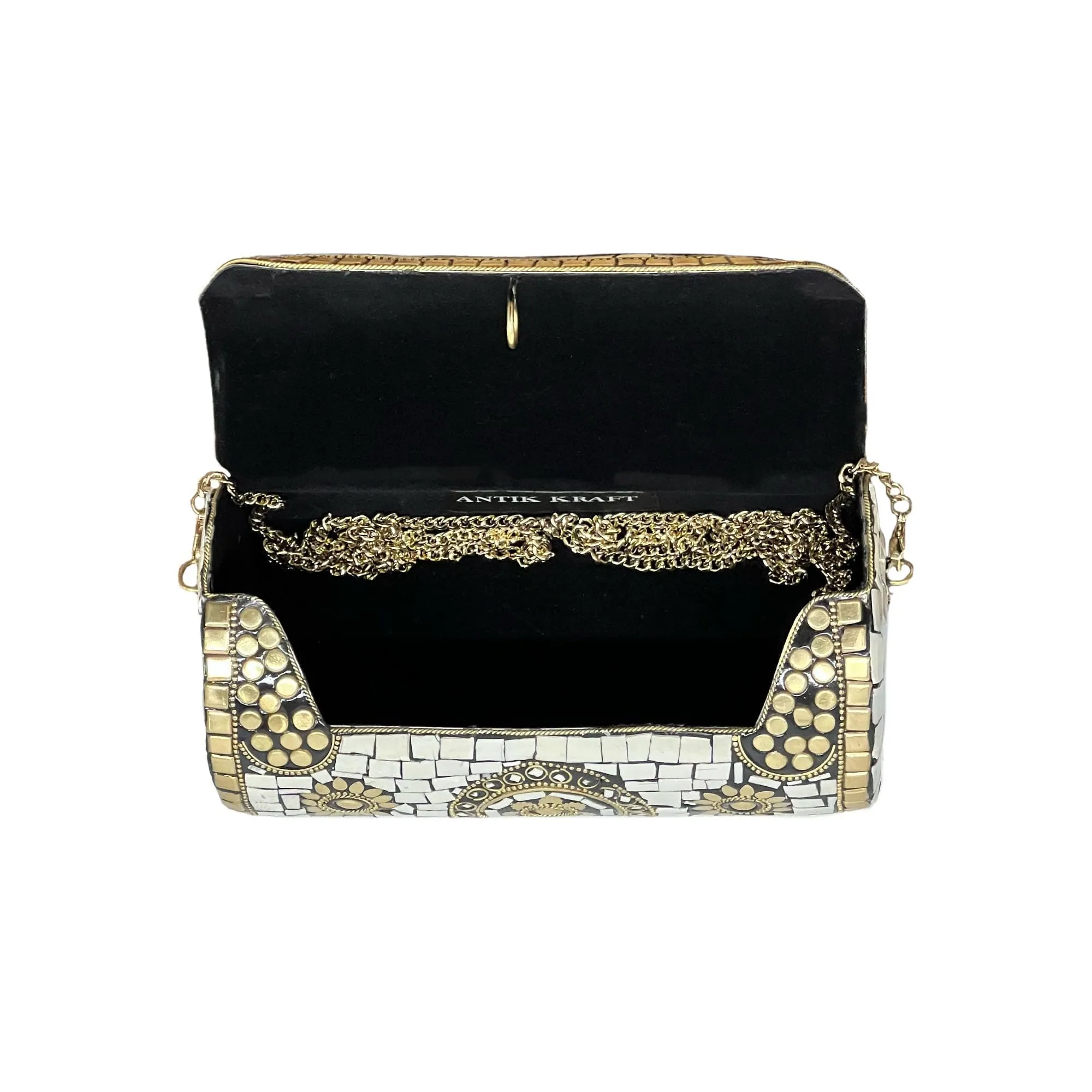 BGAIN89 Ami Mosaic Clutch With Chain Strap