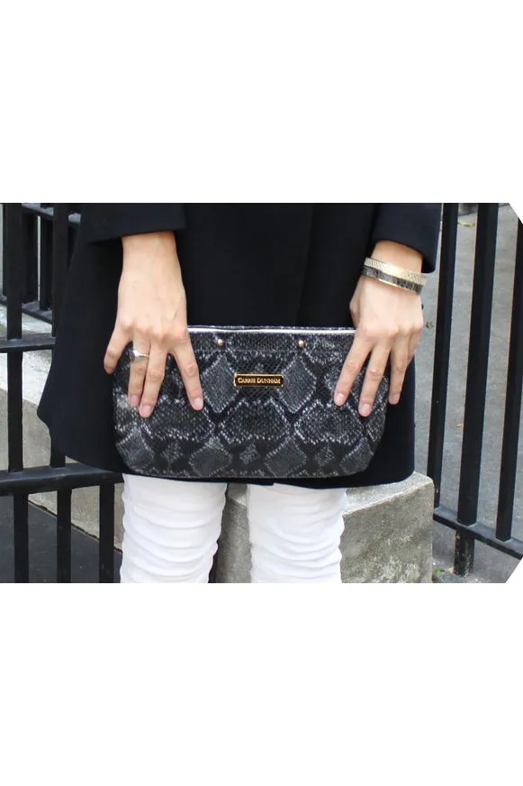 Black & Lavender Python Clutch Cover