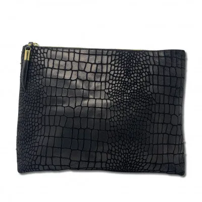 Black Croco Clutch