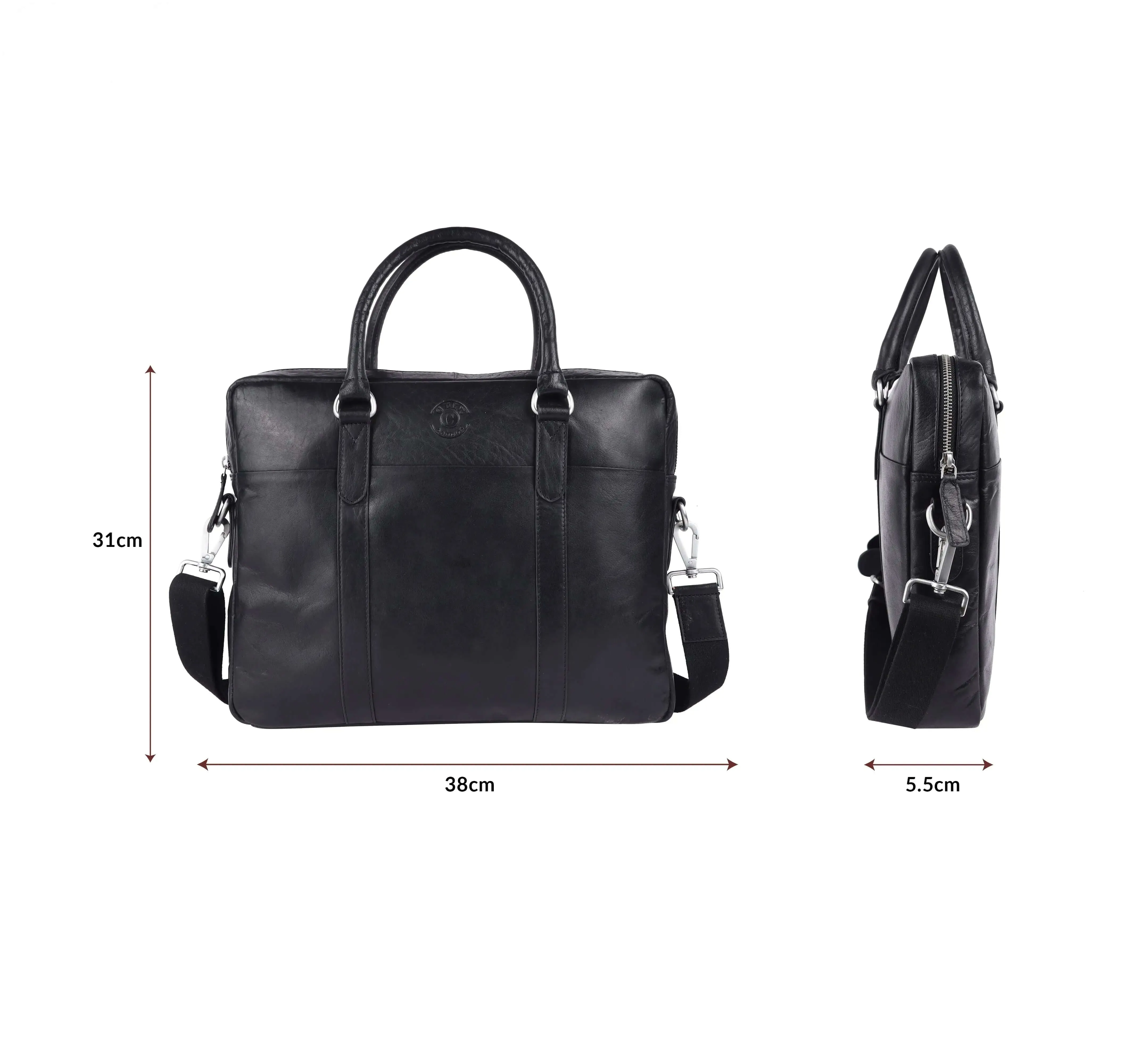 Black Genuine Leather Laptop Bag