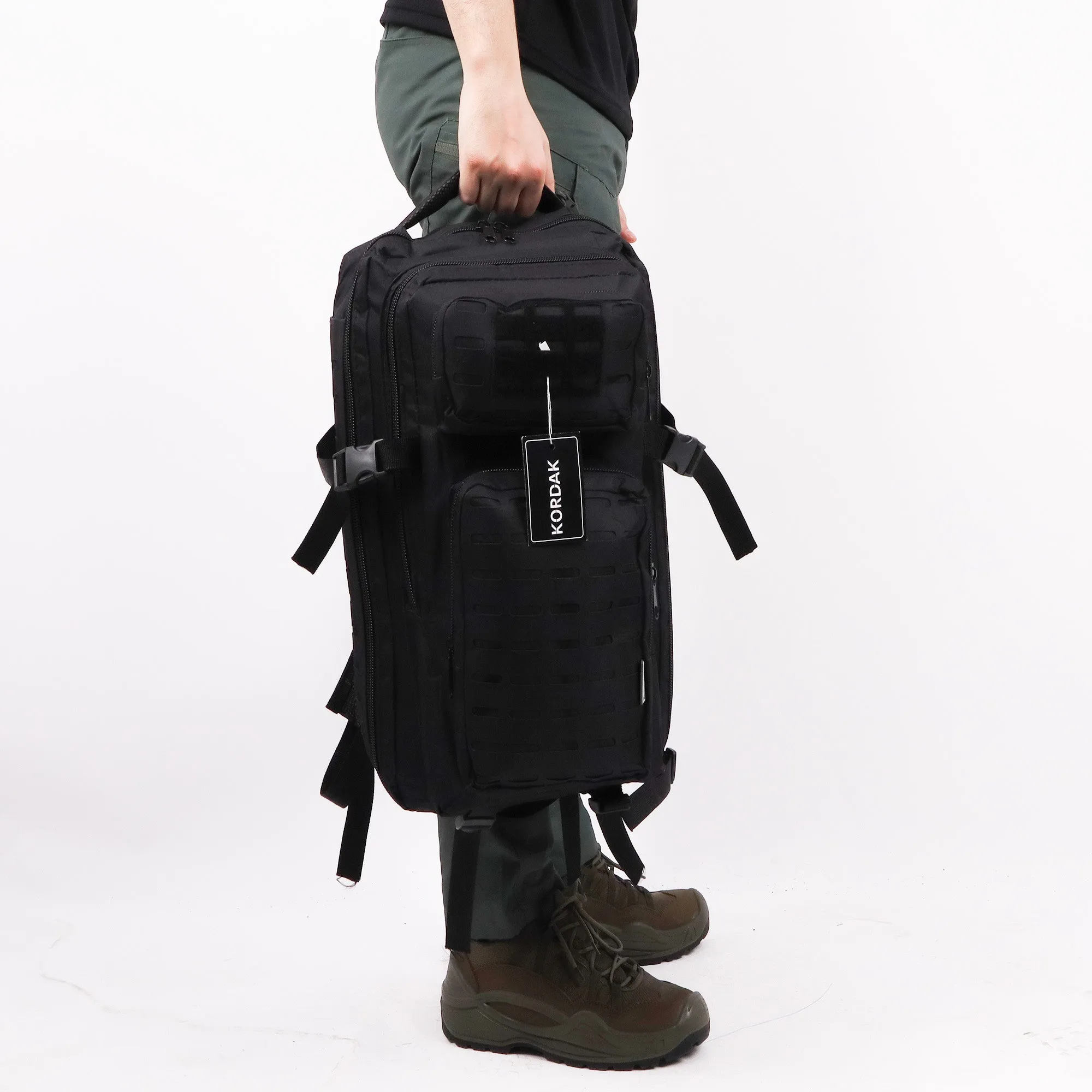 Black Laser Cut Outdoor Bag - 45 Liter Bag