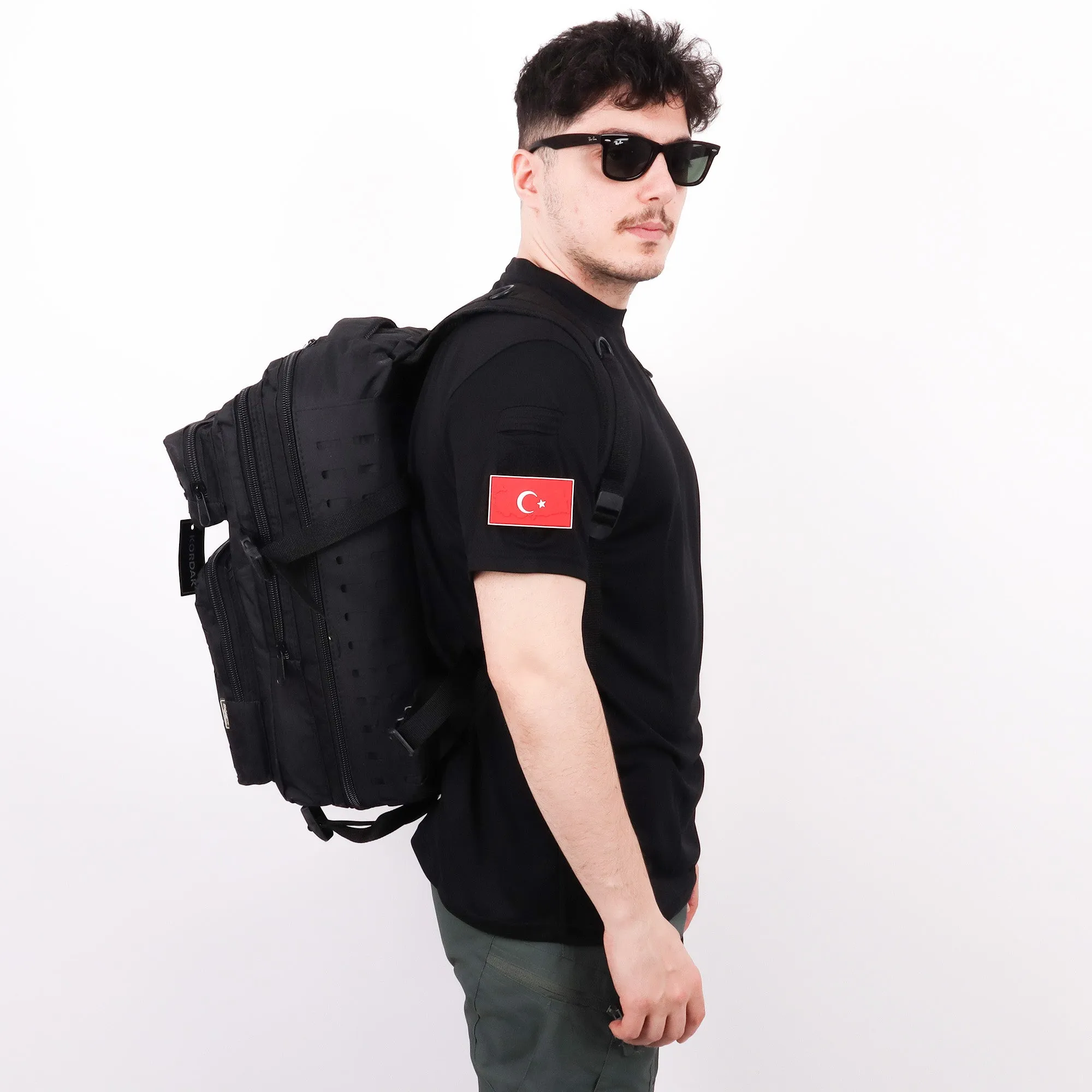 Black Laser Cut Outdoor Bag - 45 Liter Bag