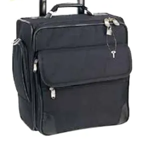 Black Rolling Laptop Case for Work Travel Office w/ Protective Padding