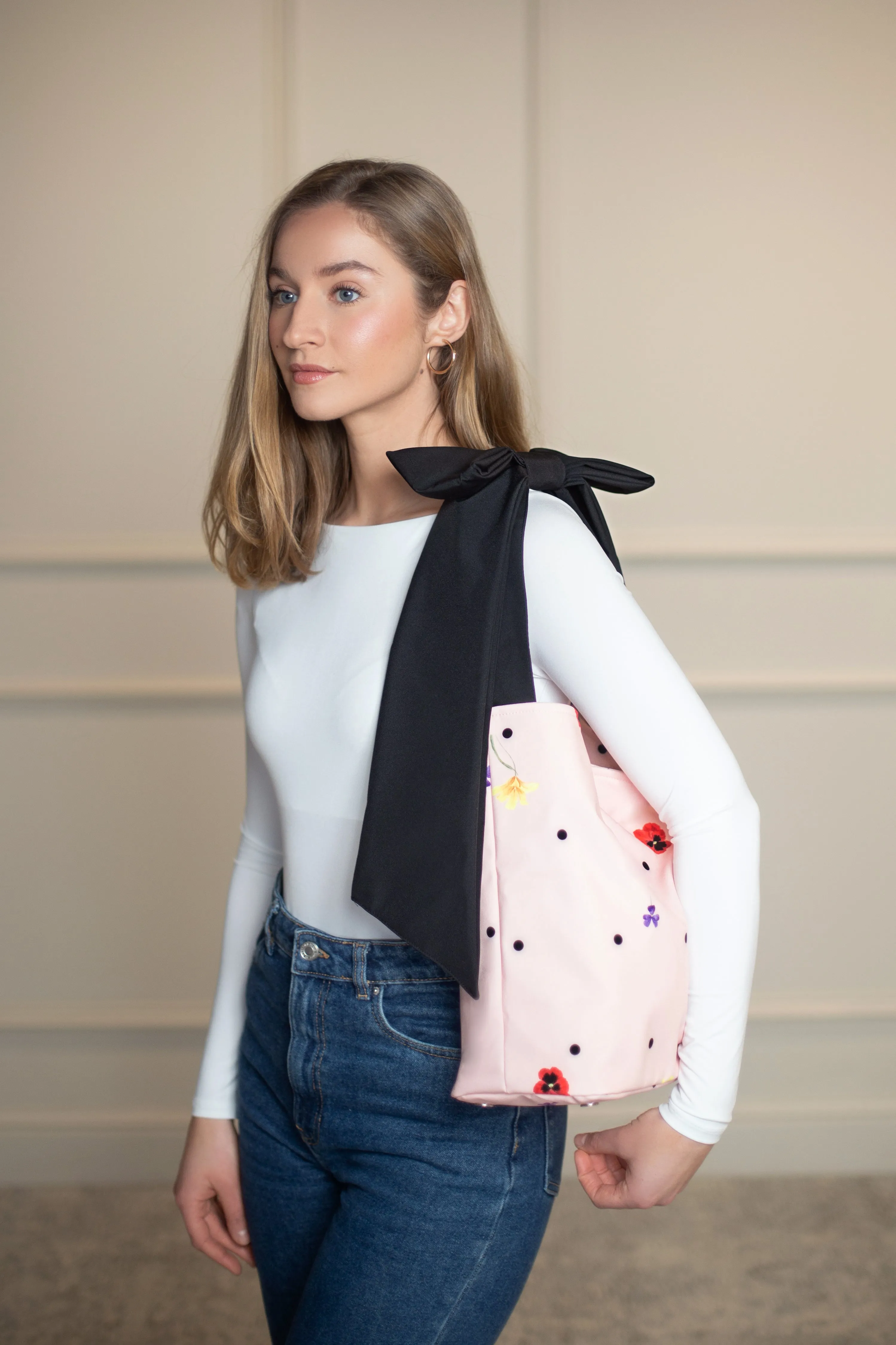 Bow Tote Bag | 'Pink Blossom'