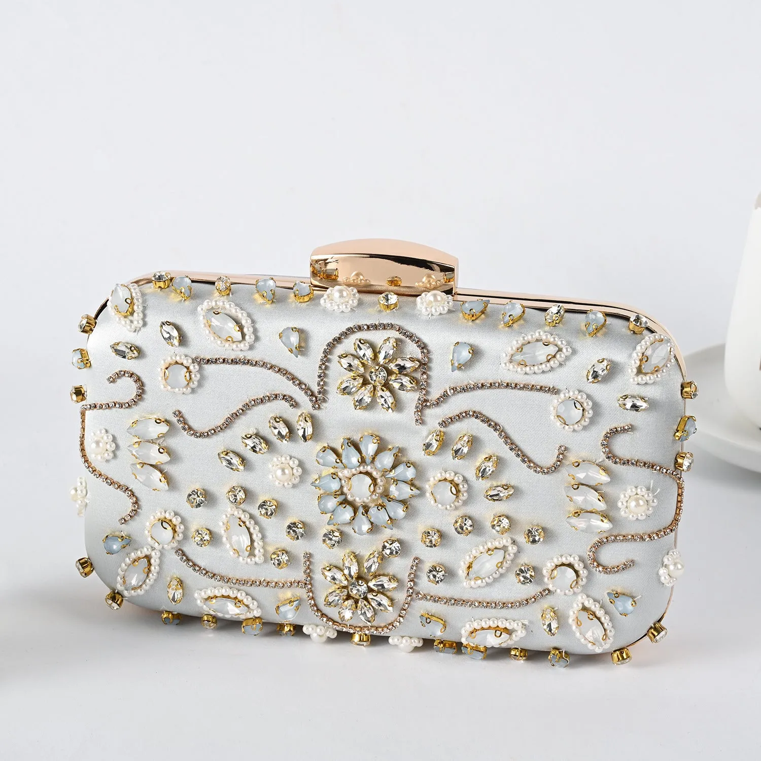 Braelyn Bead Embroidered Clutch Bag