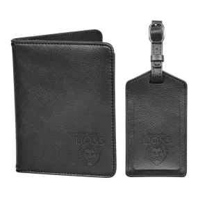 Brisbane Lions PU Leather Passport Holder and Luggage Tag