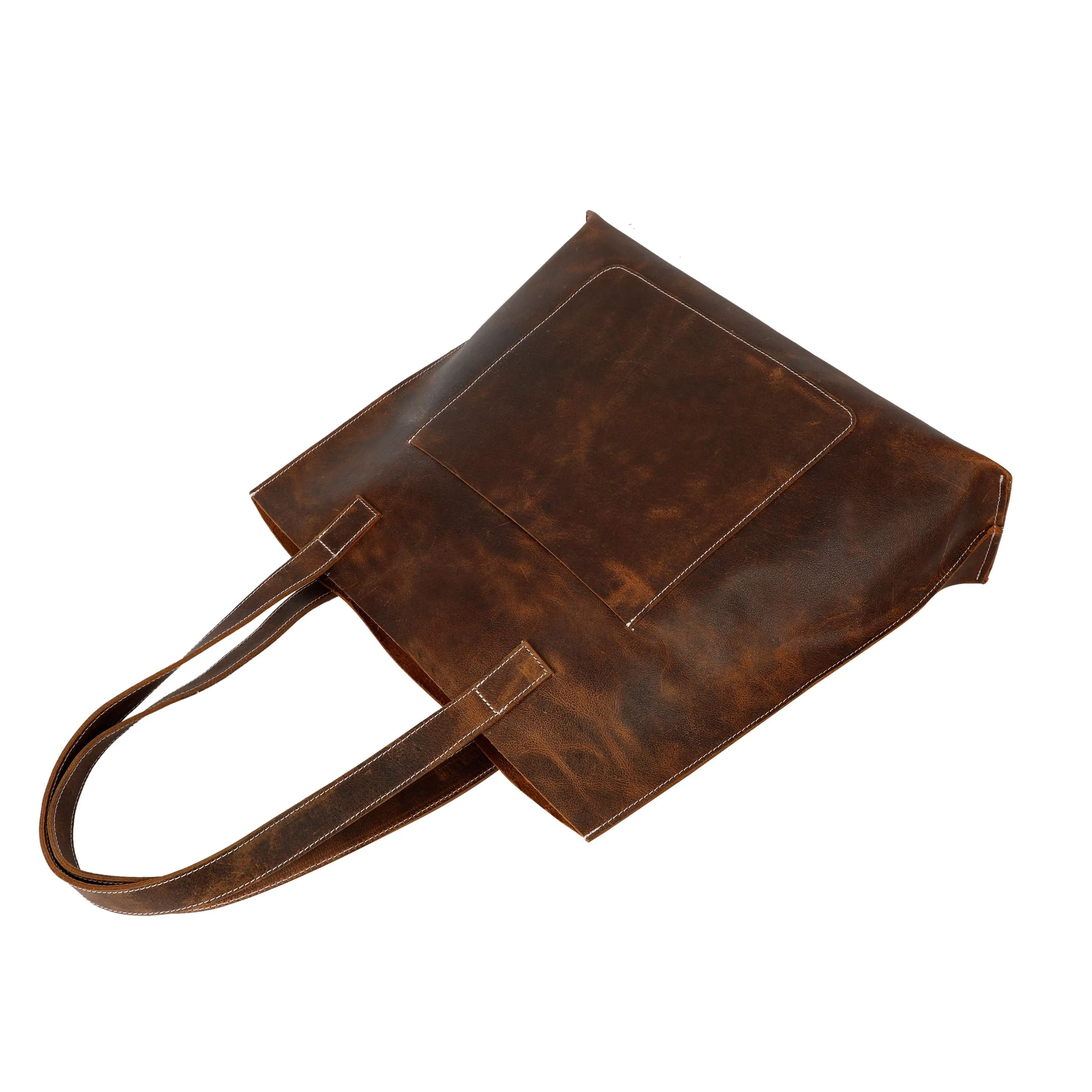 Brown Vintage Leather Tote Bag