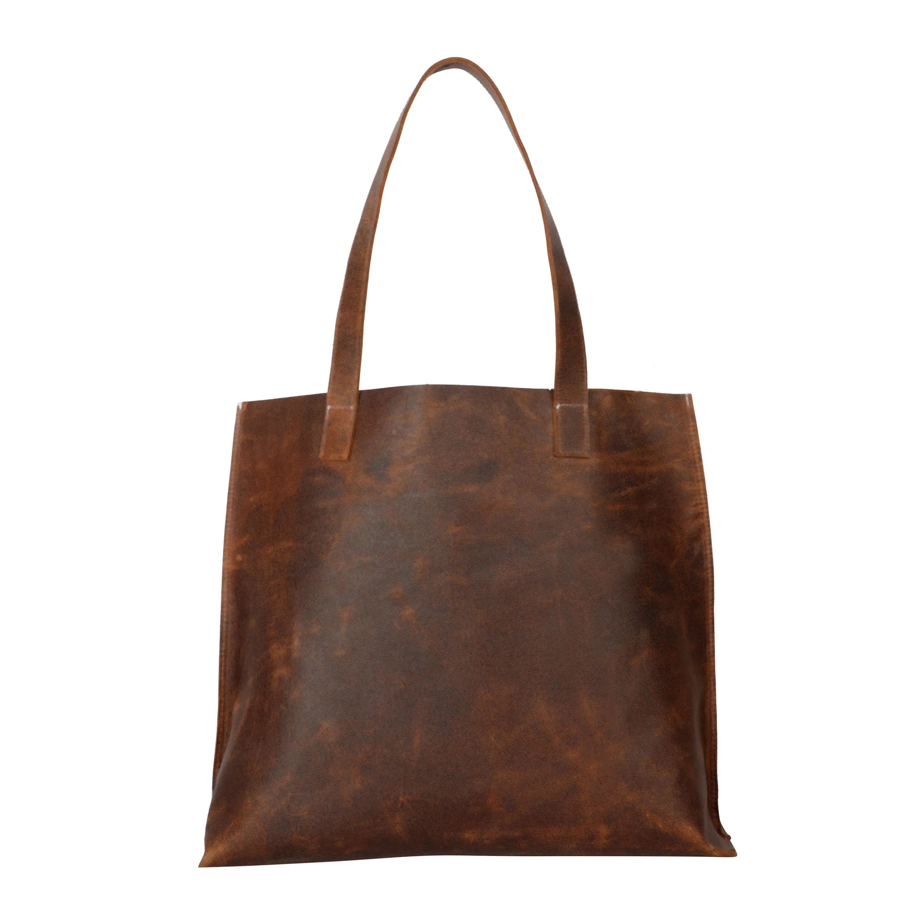 Brown Vintage Leather Tote Bag