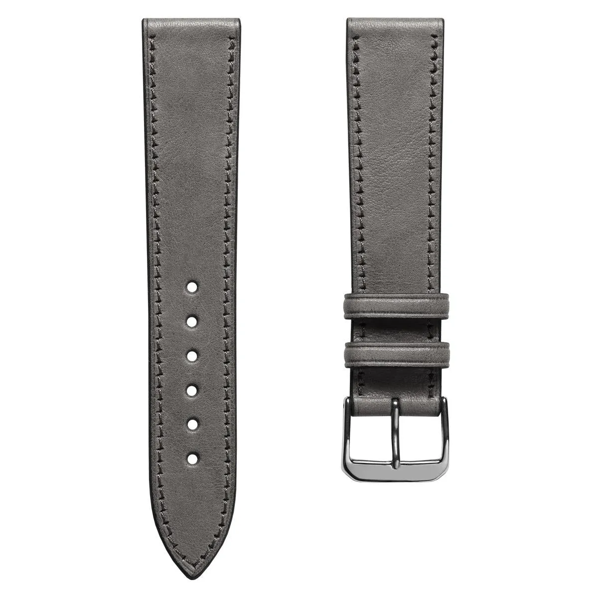 Camden Hand-Stitched Genuine Leather Watch Strap - Stone Grey