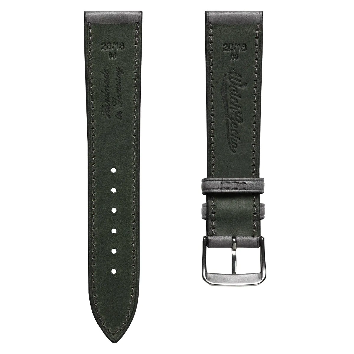 Camden Hand-Stitched Genuine Leather Watch Strap - Stone Grey