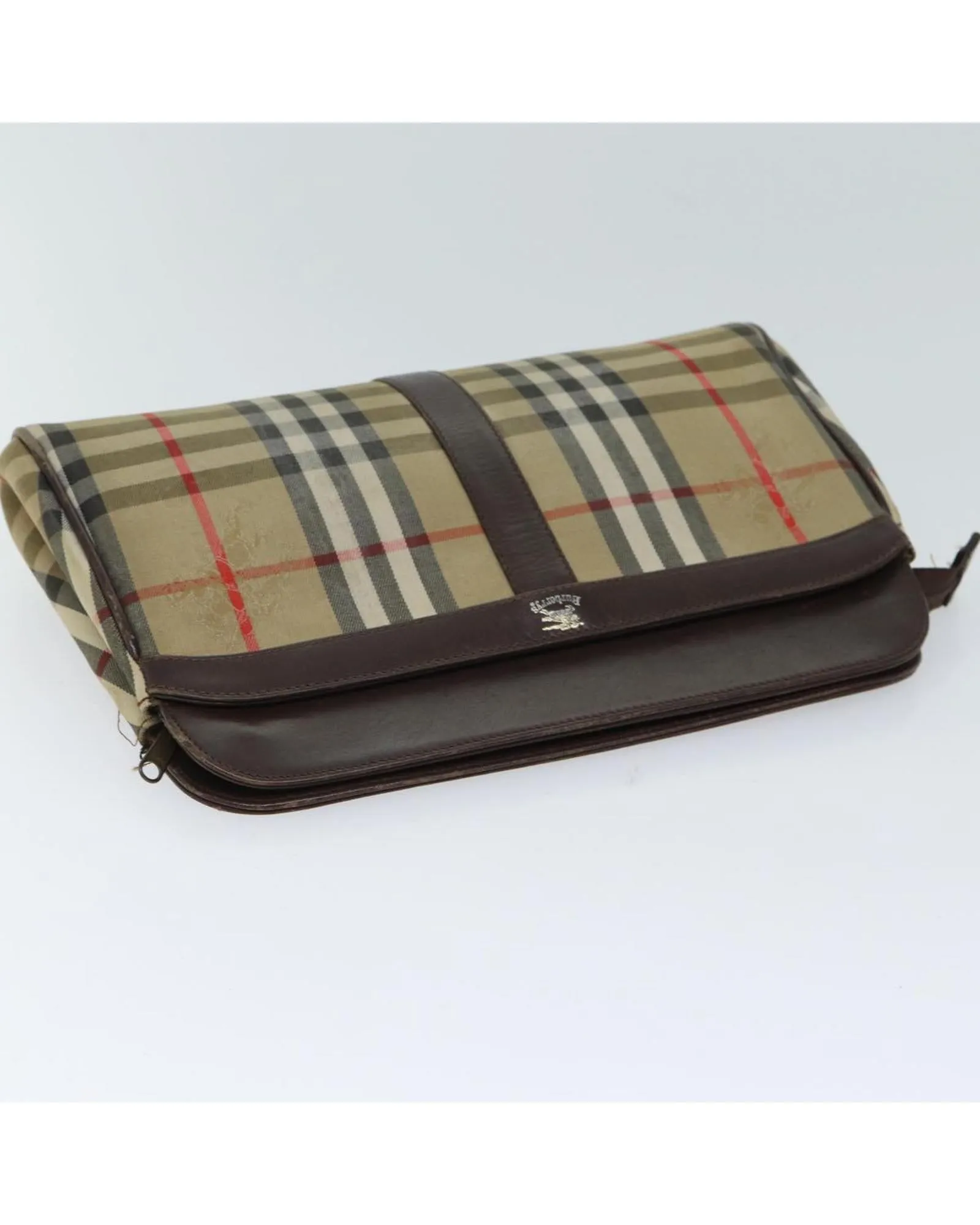 Canvas Nova Check Clutch Bag with Accessories - Pre-owned