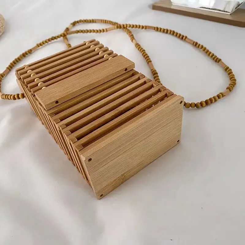 Chic Bamboo Crossbody Bag - Eco-Friendly Summer Phone Purse