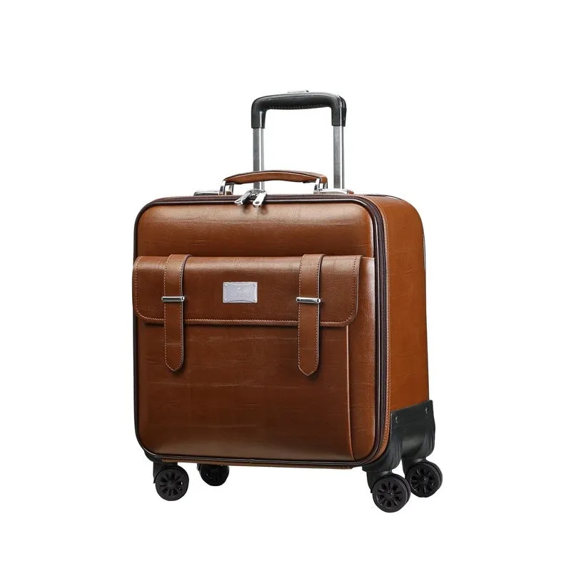 Clownfish Elite Series Laptop Trolley Bag | Overnighter Trolley Bags with Wheels for Travel | Business Cabin Crew Suitcase with Laptop Compartment | 18 inches| 29 litres | Tan