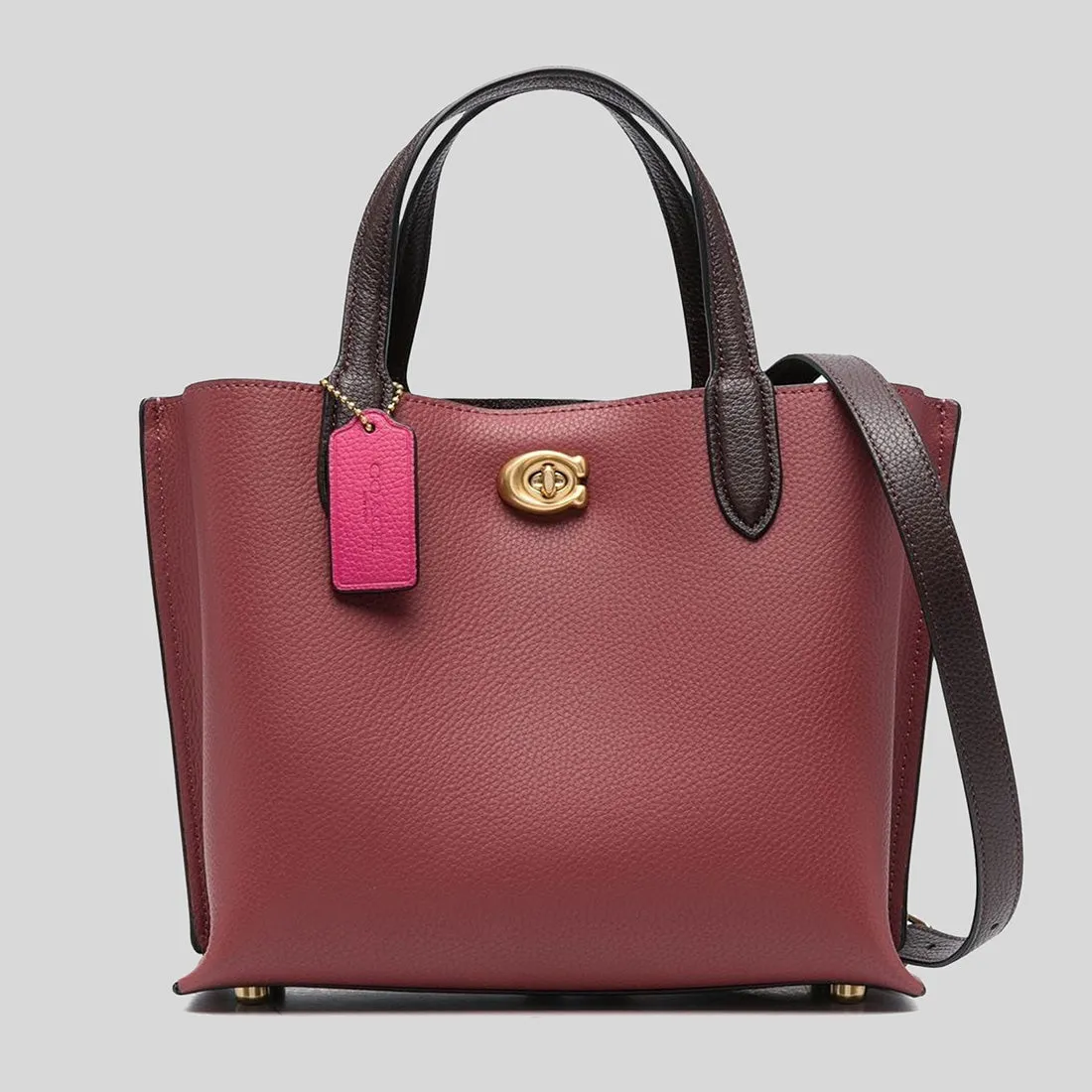 COACH Willow Tote 24 In Colorblock Cherry C8561