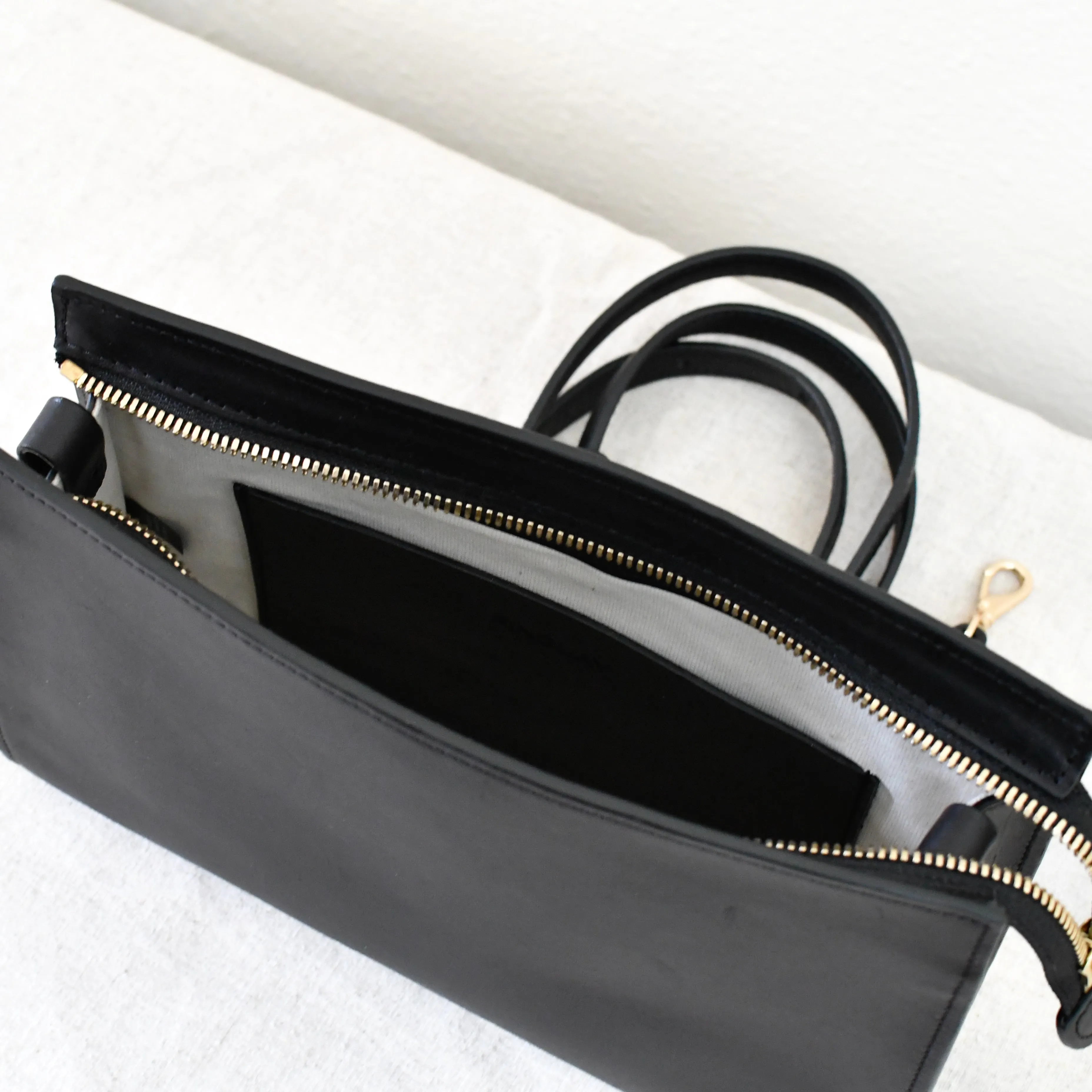 Combo Clutch Crossbody, Matte Black- "Gigi"