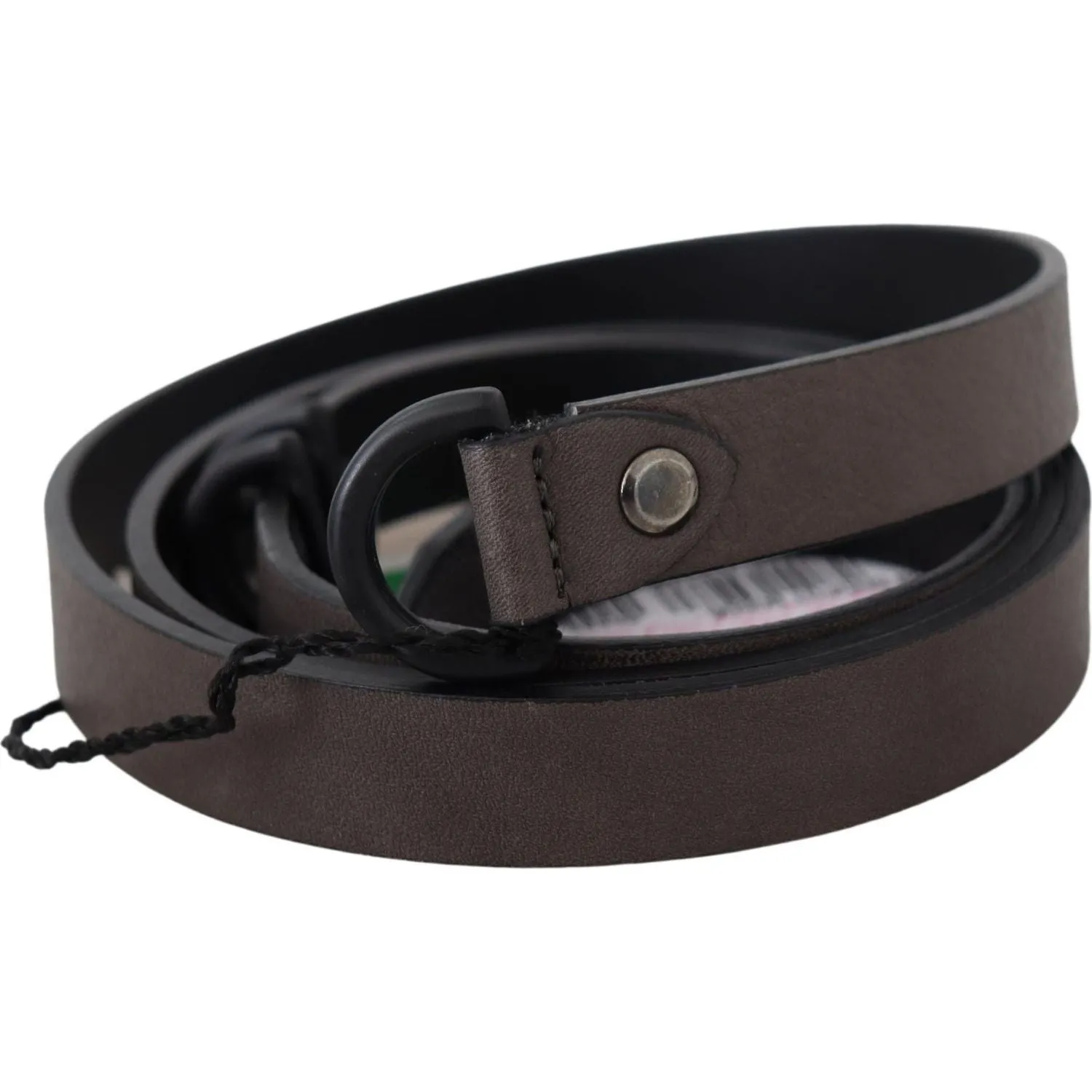 Costume National Elegant Dark Brown Leather Belt