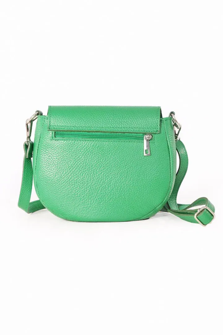 Crescent Shaped Leather Crossbody Bag