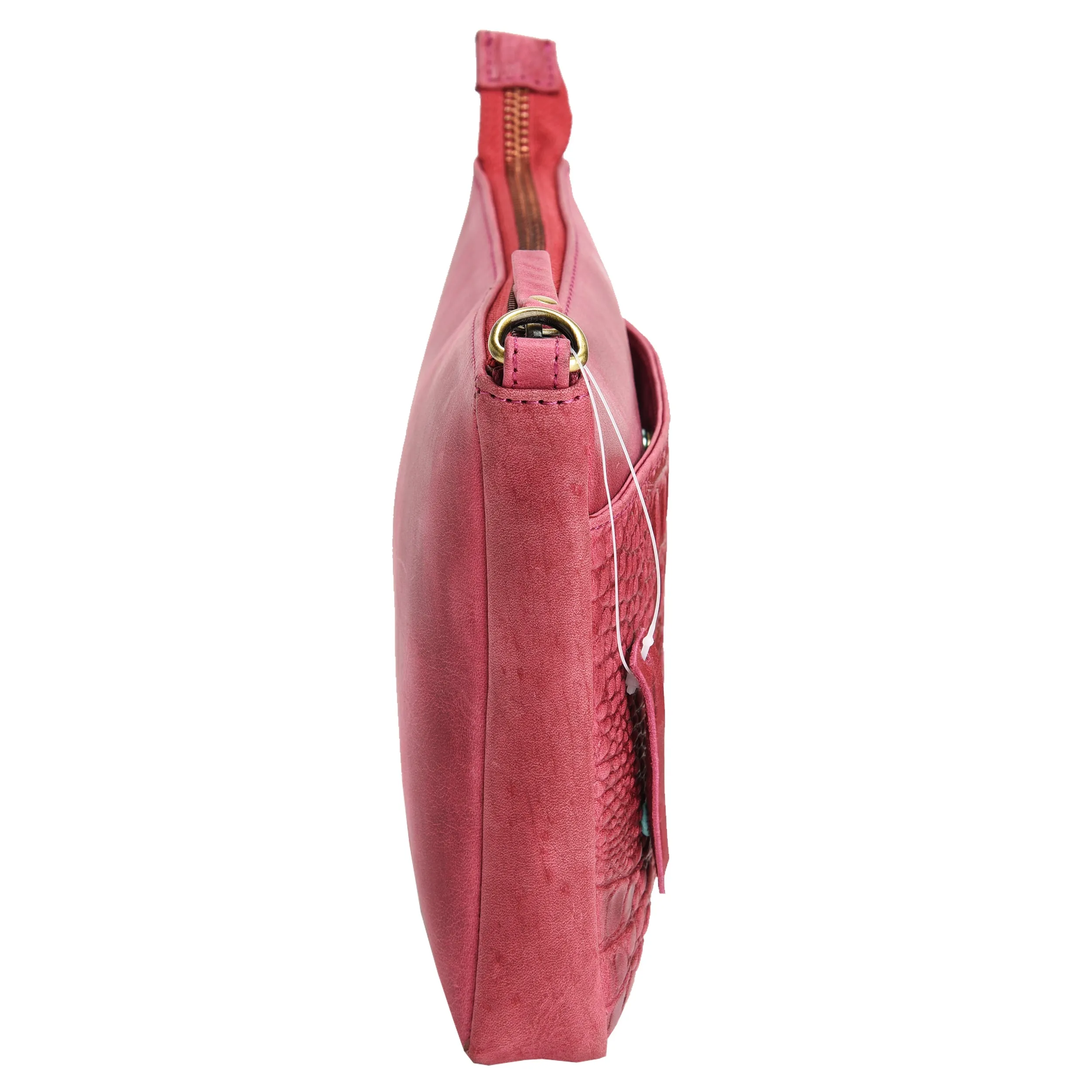 Croc Vipera Embossed Leather Clutch #LB575 Pink