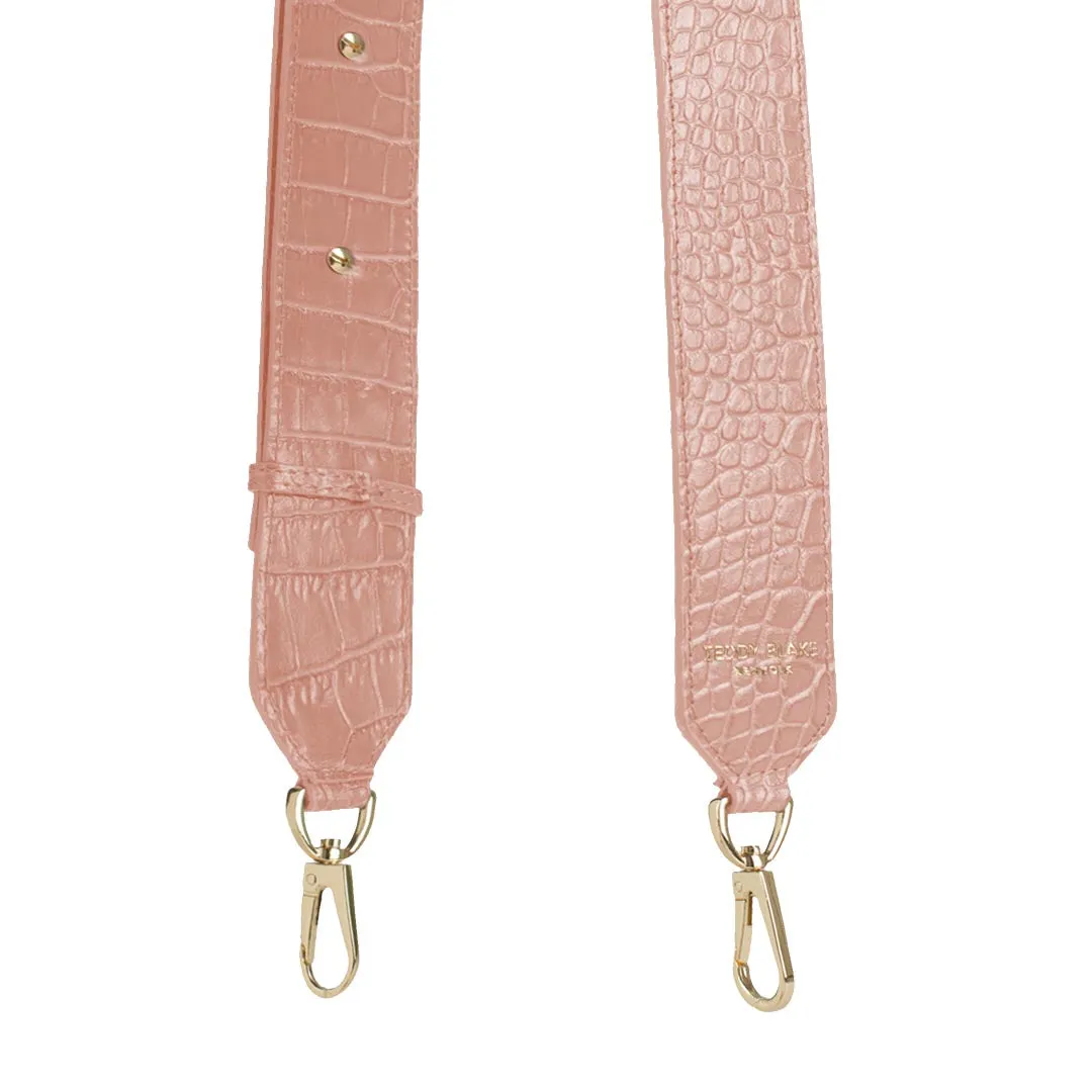 Croco Leather Wide Strap - Nude Pink