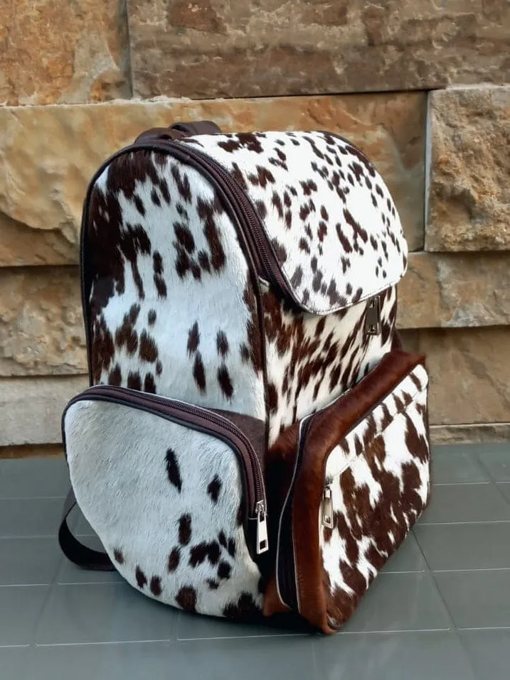 Diaper Bag Backpack | Laptop Backpack | Cowhide Travel Bag | Brown Bag