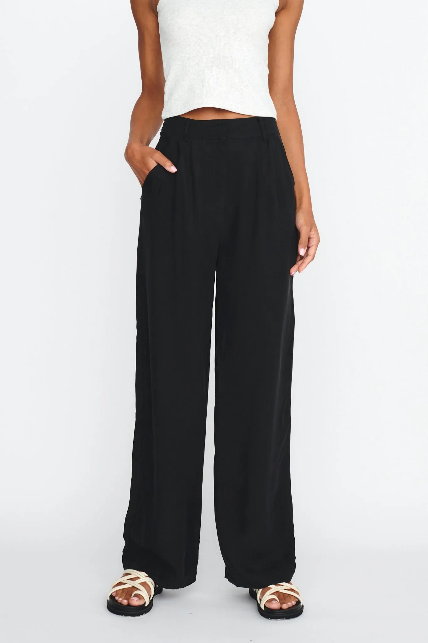 Dodie Straight Leg Trouser Pants Black