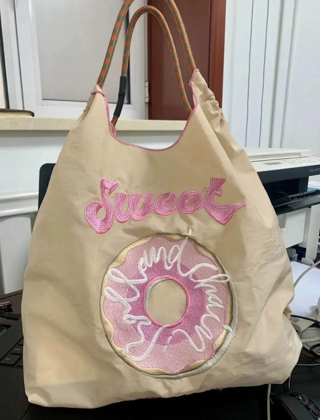 Donut Embroidery Eco-friendly Bag