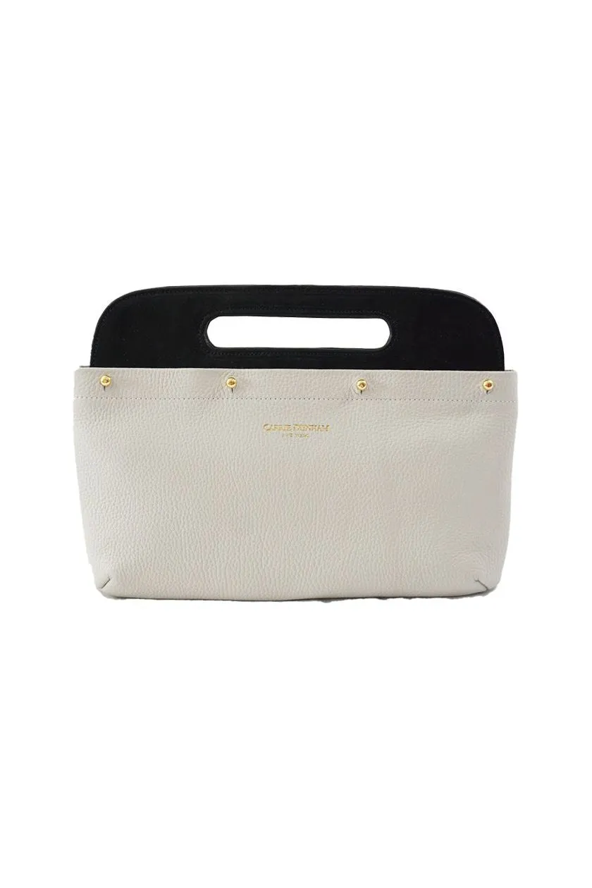 Dove Grey Pebble Leather Clutch Cover