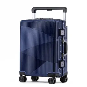 Durable Trolley Bag with 360° Spinner Wheels | Free Trolley Cover | 41 Litres | Metallic Royal Blue