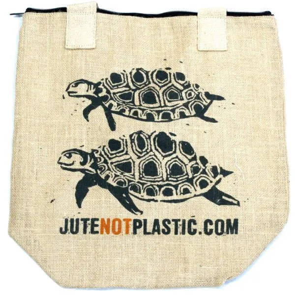 Eco-friendly jute bag (Two turtles)